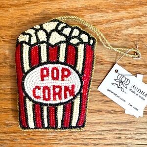 🍿 Sudha Pennathur Beaded Popcorn Ornament NWT